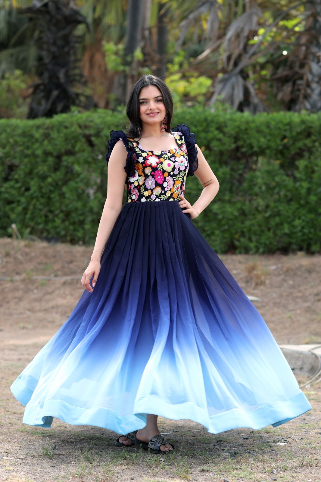 Modest elegant blue prom long dress prom wedding reception dress by gec -  Afrikrea